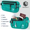 imageVENTURE 4TH Travel Money Belt  Slim Passport Holder RFID Blocking Travel Pouch to Protect Cash Credit Cards and Travel Documents GrayTurquoise