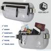 imageVENTURE 4TH Travel Money Belt Bundle Gray and Silver Slim Passport Holder RFID Blocking Travel Pouch to Protect Cash Credit Cards and Travel Documents