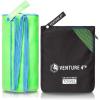 imageVENTURE 4TH Quick Dry Travel Towel  Fast Drying Ultra Soft Microfiber Towels  Essential for Camping Backpacking Yoga Swimming Gym Sports and Beach  3 Compact SizesGreen Blue