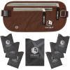 imageVENTURE 4TH Slim Minimalist Design RFID Money Belt with RFID Blocking Sleeves for Men and Women  Ideal for Keeping Your Cash Credit Card Passport Phone Secure When Traveling  BrownBrown