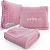 imageVENTURE 4TH Travel Blanket Pillow  Premium UltraSoft ampamp Warm 2in1 Blanket or Pillow for Airplane Car ampamp Bus  Compact Lightweight ampamp Portable  LintFree No Shedding No Pilling  PinkPinkwhite