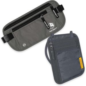 imageTravel Money Belt and Neck Wallet Bundle  RFID Blocking Technology to Keep your Cash Credit Cards Passports and Phone Safe