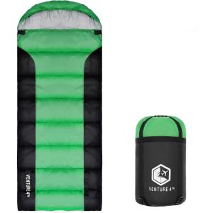 imageVENTURE 4TH Backpacking Sleeping Bag  XXL Double and Single Sizes  Lightweight Warm ampamp Cold Weather Sleeping Bags for Adults Kids ampamp Couples  Ideal for Hiking Camping ampamp Outdoor Adventures30lbs  GreenBlack