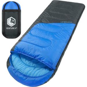 imageVENTURE 4TH Backpacking Sleeping Bag  XXL Double and Single Sizes  Lightweight Warm ampamp Cold Weather Sleeping Bags for Adults Kids ampamp Couples  Ideal for Hiking Camping ampamp Outdoor Adventures40lbs  BlueBlack