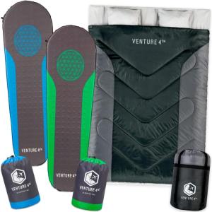 imageVENTURE 4TH Backpacking Warm Sleeping Bag with Self Inflating Sleeping Pads for Adults ampamp Kids  Ideal for Hiking Camping ampamp Outdoor Adventures