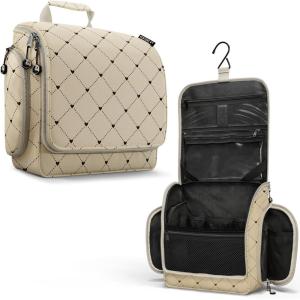 imageVENTURE 4TH Hanging Travel Toiletry Bag for Women ampamp Men  Travel Organizer with Expandable Compartments ampamp Removable Clear Pouch for Toiletries PurpleMintBeige Diamond