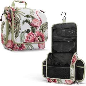 imageVENTURE 4TH Hanging Travel Toiletry Bag for Women ampamp Men  Travel Organizer with Expandable Compartments ampamp Removable Clear Pouch for Toiletries RedPink Flamingo