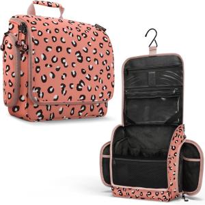 imageVENTURE 4TH Hanging Travel Toiletry Bag for Women ampamp Men  Travel Organizer with Expandable Compartments ampamp Removable Clear Pouch for Toiletries RedPink Cheetah