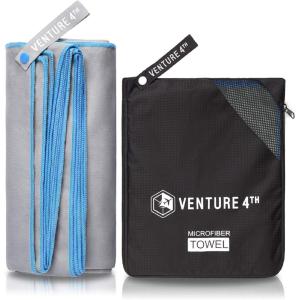 imageVENTURE 4TH Quick Dry Travel Towel  Fast Drying Ultra Soft Microfiber Towels  Essential for Camping Backpacking Yoga Swimming Gym Sports and Beach  3 Compact SizesGray Blue