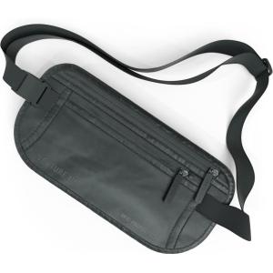 imageVENTURE 4TH Travel Money Belt  Slim Passport Holder RFID Blocking Travel Pouch to Protect Cash Credit Cards and Travel Documents BrownSleek Gray