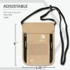 imageVENTURE 4TH Passport Holder Neck Wallet with RFID Blocking Nylon Lining  Hidden Neck Pouch for Travel Sleek BlackBeige