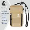 imageVENTURE 4TH Passport Holder Neck Wallet with RFID Blocking Nylon Lining  Hidden Neck Pouch for Travel Sleek BlackBeige