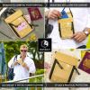 imageVENTURE 4TH Passport Holder Neck Wallet with RFID Blocking Nylon Lining  Hidden Neck Pouch for Travel Sleek BlackBeige