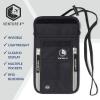 imageVENTURE 4TH Passport Holder Neck Wallet with RFID Blocking Nylon Lining  Hidden Neck Pouch for Travel Sleek BlackBlack