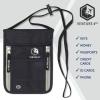 imageVENTURE 4TH Passport Holder Neck Wallet with RFID Blocking Nylon Lining  Hidden Neck Pouch for Travel Sleek BlackBlack