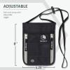 imageVENTURE 4TH Passport Holder Neck Wallet with RFID Blocking Nylon Lining  Hidden Neck Pouch for Travel Sleek BlackBlack