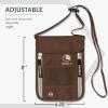 imageVENTURE 4TH Passport Holder Neck Wallet with RFID Blocking Nylon Lining  Hidden Neck Pouch for Travel Sleek BlackBrown