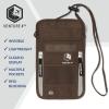 imageVENTURE 4TH Passport Holder Neck Wallet with RFID Blocking Nylon Lining  Hidden Neck Pouch for Travel Sleek BlackBrown