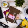 imageVENTURE 4TH Passport Holder Neck Wallet with RFID Blocking Nylon Lining  Hidden Neck Pouch for Travel Sleek BlackBrown