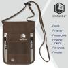imageVENTURE 4TH Passport Holder Neck Wallet with RFID Blocking Nylon Lining  Hidden Neck Pouch for Travel Sleek BlackBrown