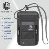 imageVENTURE 4TH Passport Holder Neck Wallet with RFID Blocking Nylon Lining  Hidden Neck Pouch for Travel Sleek BlackGray