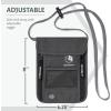 imageVENTURE 4TH Passport Holder Neck Wallet with RFID Blocking Nylon Lining  Hidden Neck Pouch for Travel Sleek BlackGray