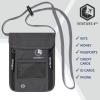 imageVENTURE 4TH Passport Holder Neck Wallet with RFID Blocking Nylon Lining  Hidden Neck Pouch for Travel Sleek BlackGray