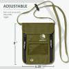 imageVENTURE 4TH Passport Holder Neck Wallet with RFID Blocking Nylon Lining  Hidden Neck Pouch for Travel Sleek BlackGreen