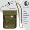 imageVENTURE 4TH Passport Holder Neck Wallet with RFID Blocking Nylon Lining  Hidden Neck Pouch for Travel Sleek BlackGreen