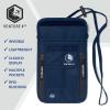 imageVENTURE 4TH Passport Holder Neck Wallet with RFID Blocking Nylon Lining  Hidden Neck Pouch for Travel Sleek BlackNavy Blue