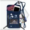 imageVENTURE 4TH Passport Holder Neck Wallet with RFID Blocking Nylon Lining  Hidden Neck Pouch for Travel Sleek BlackNavy Blue