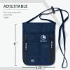 imageVENTURE 4TH Passport Holder Neck Wallet with RFID Blocking Nylon Lining  Hidden Neck Pouch for Travel Sleek BlackNavy Blue