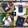 imageVENTURE 4TH Passport Holder Neck Wallet with RFID Blocking Nylon Lining  Hidden Neck Pouch for Travel Sleek BlackNavy Blue
