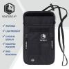 imageVENTURE 4TH Passport Holder Neck Wallet with RFID Blocking Nylon Lining  Hidden Neck Pouch for Travel Sleek BlackPure Black