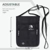 imageVENTURE 4TH Passport Holder Neck Wallet with RFID Blocking Nylon Lining  Hidden Neck Pouch for Travel Sleek BlackPure Black