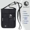imageVENTURE 4TH Passport Holder Neck Wallet with RFID Blocking Nylon Lining  Hidden Neck Pouch for Travel Sleek BlackPure Black