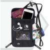imageVENTURE 4TH Passport Holder Neck Wallet with RFID Blocking Nylon Lining  Hidden Neck Pouch for Travel Sleek BlackPure Black