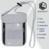 imageVENTURE 4TH Passport Holder Neck Wallet with RFID Blocking Nylon Lining  Hidden Neck Pouch for Travel Sleek BlackSilver