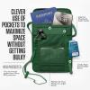 imageVENTURE 4TH Passport Holder Neck Wallet with RFID Blocking Nylon Lining  Hidden Neck Pouch for Travel Sleek BlackSleek Army Green