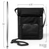 imageVENTURE 4TH Passport Holder Neck Wallet with RFID Blocking Nylon Lining  Hidden Neck Pouch for Travel Sleek BlackSleek Black