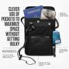 imageVENTURE 4TH Passport Holder Neck Wallet with RFID Blocking Nylon Lining  Hidden Neck Pouch for Travel Sleek BlackSleek Black