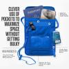 imageVENTURE 4TH Passport Holder Neck Wallet with RFID Blocking Nylon Lining  Hidden Neck Pouch for Travel Sleek BlackSleek Blue