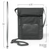 imageVENTURE 4TH Passport Holder Neck Wallet with RFID Blocking Nylon Lining  Hidden Neck Pouch for Travel Sleek BlackSleek Gray