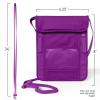 imageVENTURE 4TH Passport Holder Neck Wallet with RFID Blocking Nylon Lining  Hidden Neck Pouch for Travel Sleek BlackSleek Purple