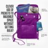 imageVENTURE 4TH Passport Holder Neck Wallet with RFID Blocking Nylon Lining  Hidden Neck Pouch for Travel Sleek BlackSleek Purple
