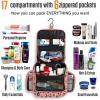 imageVENTURE 4TH Hanging Travel Toiletry Bag for Women ampamp Men  Travel Organizer with Expandable Compartments ampamp Removable Clear Pouch for Toiletries BeigePink Cheetah
