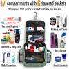 imageVENTURE 4TH Hanging Travel Toiletry Bag for Women ampamp Men  Travel Organizer with Expandable Compartments ampamp Removable Clear Pouch for Toiletries BeigeGreen Leaves
