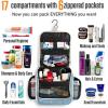 imageVENTURE 4TH Hanging Travel Toiletry Bag for Women ampamp Men  Travel Organizer with Expandable Compartments ampamp Removable Clear Pouch for Toiletries BeigeBlue Flowers