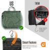 imageVENTURE 4TH Hanging Travel Toiletry Bag for Women ampamp Men  Travel Organizer with Expandable Compartments ampamp Removable Clear Pouch for Toiletries BeigeGreen Leaves