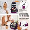 imageVENTURE 4TH Hanging Travel Toiletry Bag for Women ampamp Men  Travel Organizer with Expandable Compartments ampamp Removable Clear Pouch for Toiletries BeigePurple